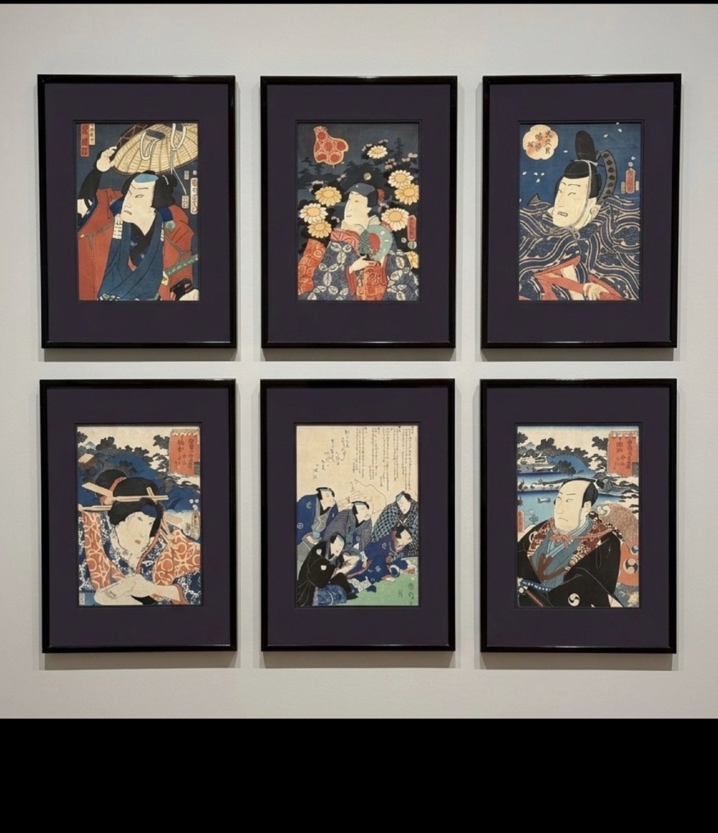Sets Of Six 19th-century Japanese Ukiyo-e Prints. 