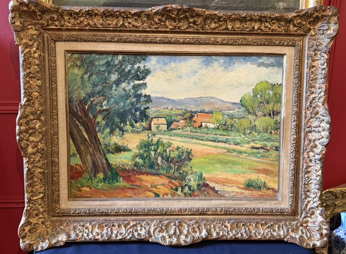 Provençal Landscape. Oil On Canvas Attributed To Olive Tamari (1898–1980). -photo-3