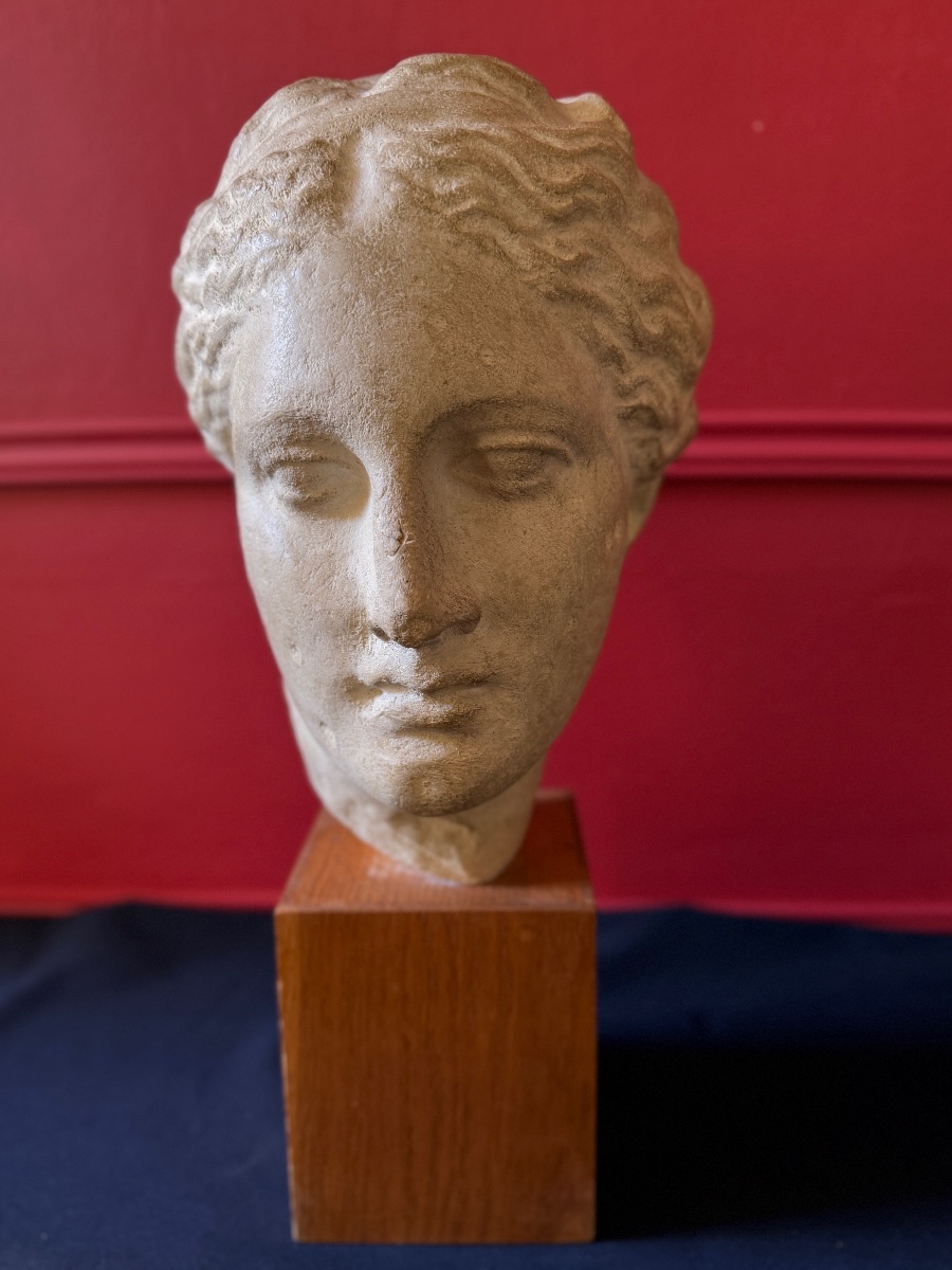 Stone Sculpture Depicting The Goddess Hygieia. Mid-20th Century. -photo-2
