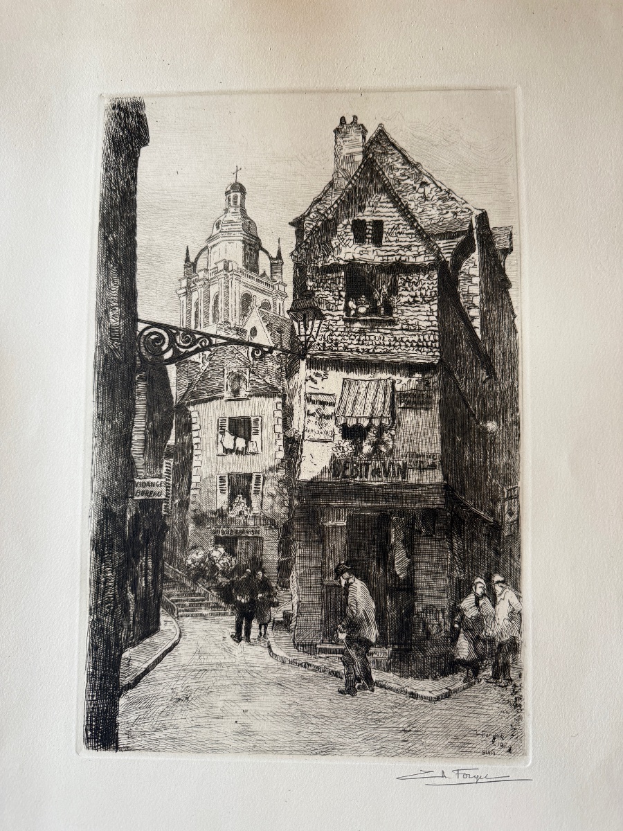Charles Forget (1886–1960) Collection Of 15 Original Etchings. Views Of France. -photo-3