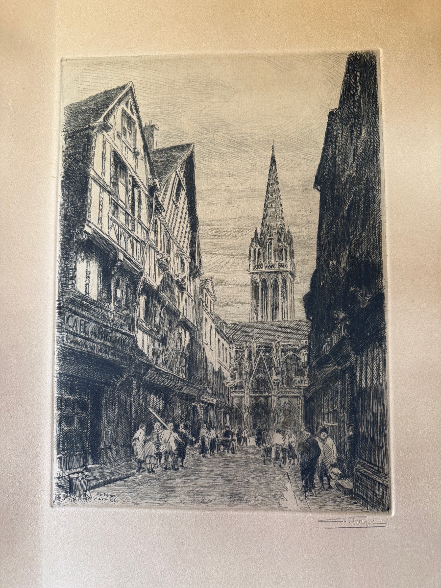 Charles Forget (1886–1960) Collection Of 15 Original Etchings. Views Of France. -photo-2