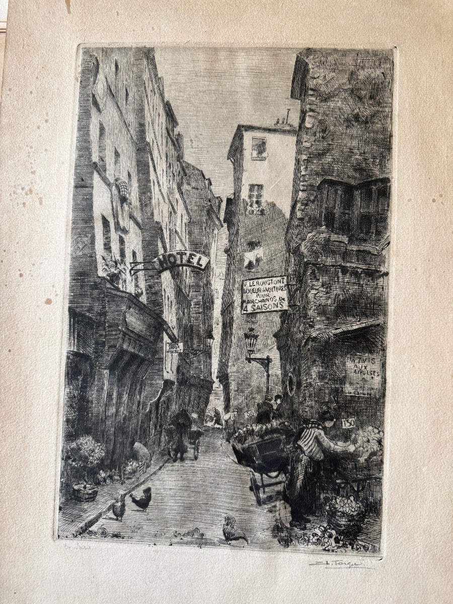 Charles Forget (1886–1960) Collection Of 15 Original Etchings. Views Of France. -photo-3