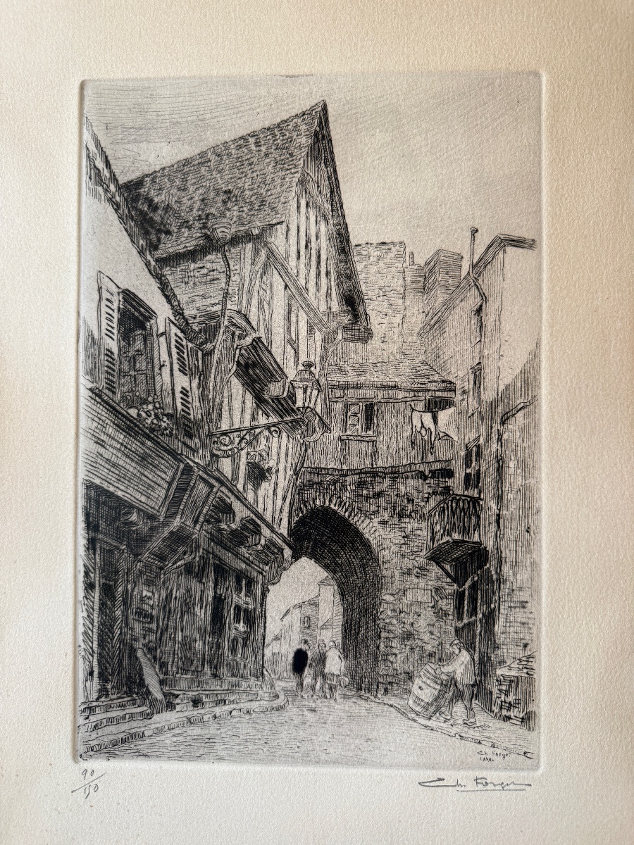 Charles Forget (1886–1960) Collection Of 15 Original Etchings. Views Of France. -photo-4