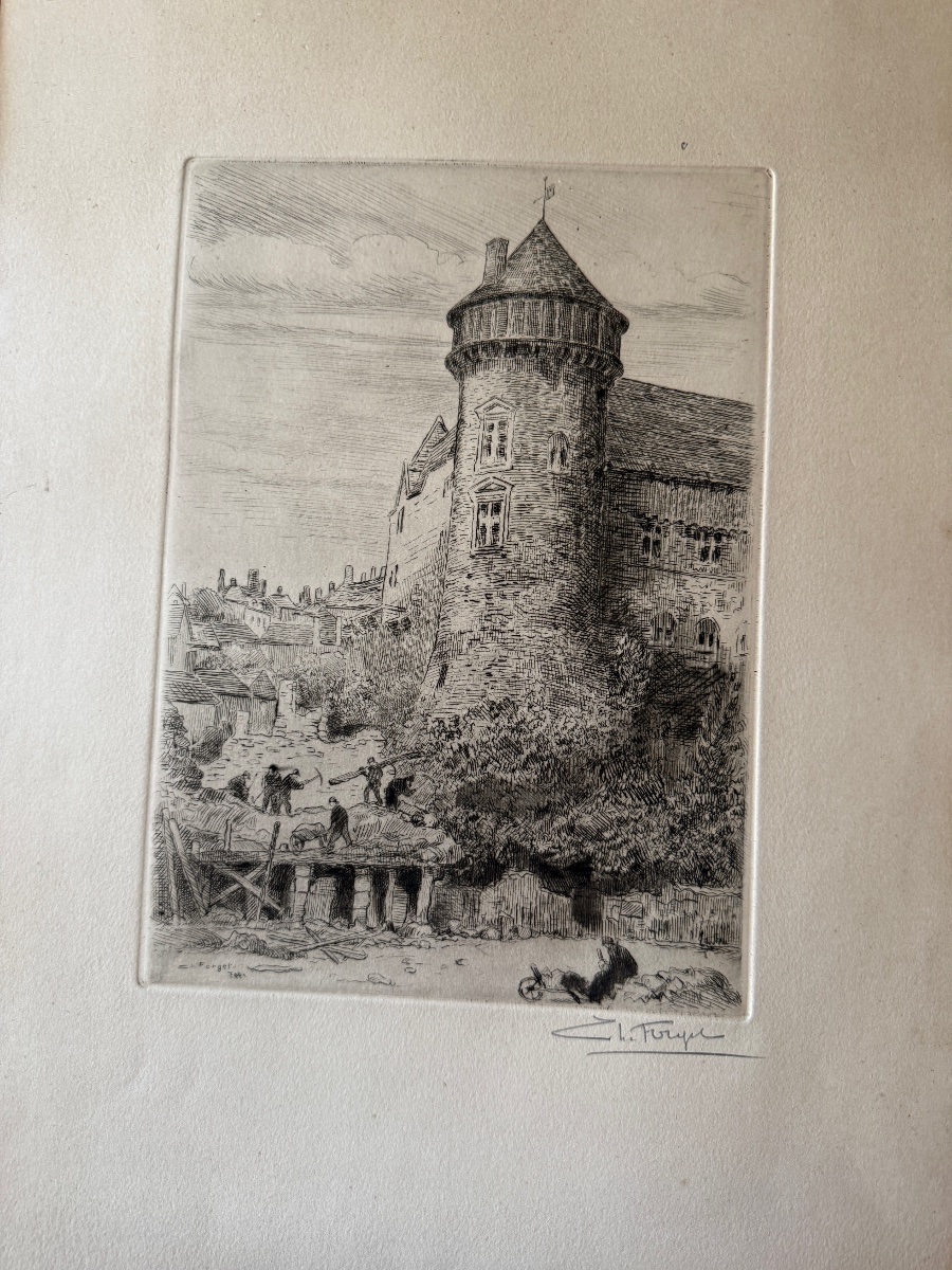 Charles Forget (1886–1960) Collection Of 15 Original Etchings. Views Of France. -photo-6