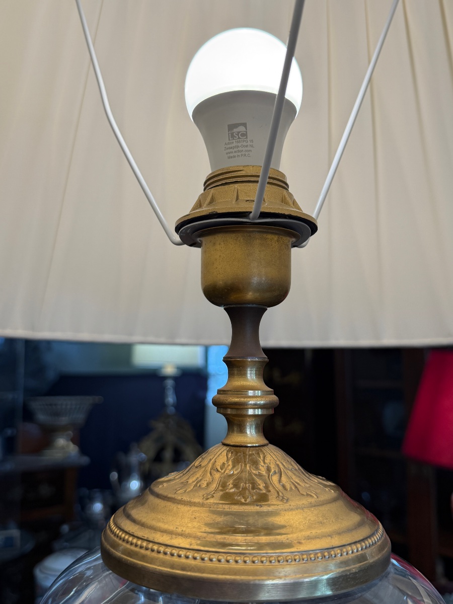 Pair Of Leone Aliotti Crystal And Bronze Lamps. -photo-3