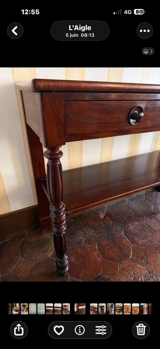 Console/desserte en acajou d'époque XIX ème. -photo-2