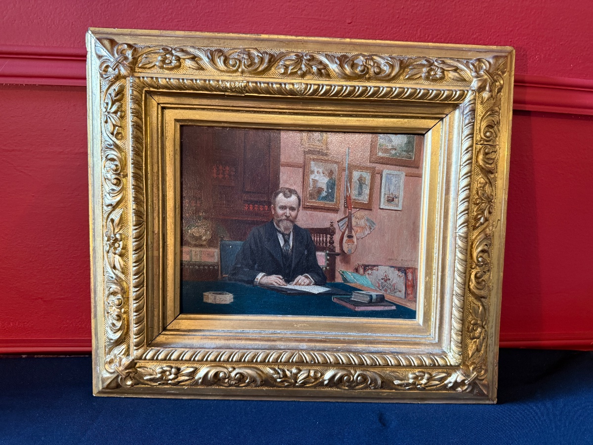Marcel Meys (1886–1972) Portrait Of Maurice Meys At His Desk. -photo-1