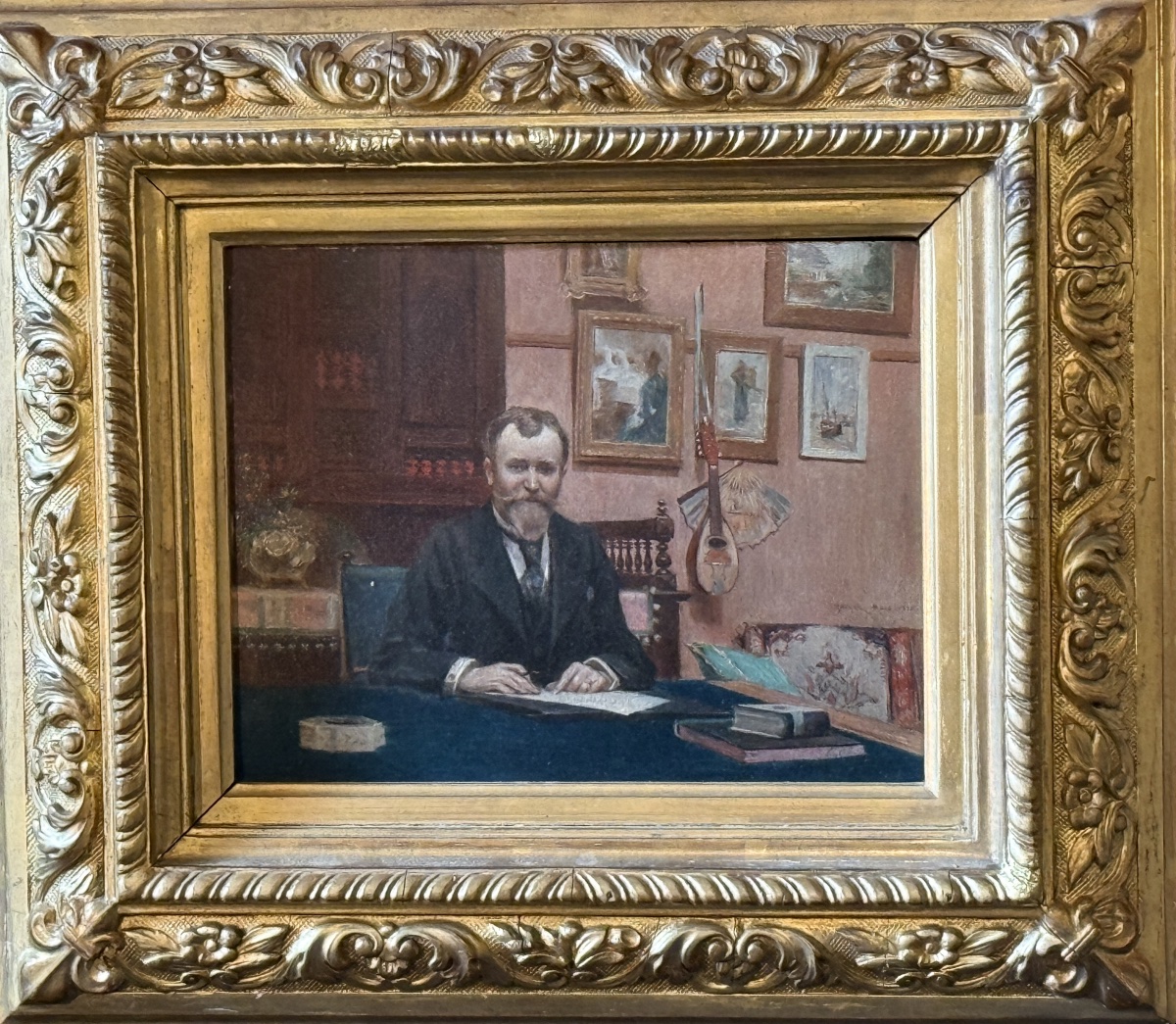 Marcel Meys (1886–1972) Portrait Of Maurice Meys At His Desk. -photo-3