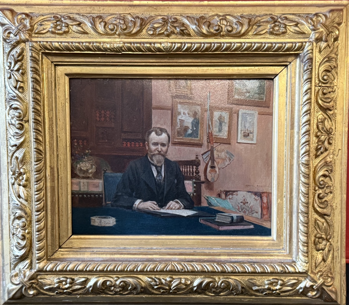 Marcel Meys (1886–1972) Portrait Of Maurice Meys At His Desk. 