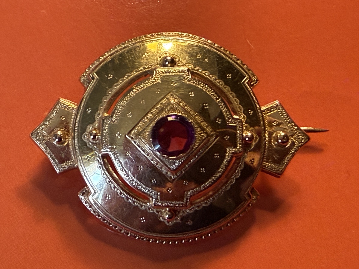 Napoleon III-era Gold And Amethyst Brooch. -photo-4