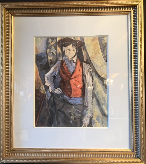 Aquarelle «  Le Garçon Au Gilet Rouge ». 