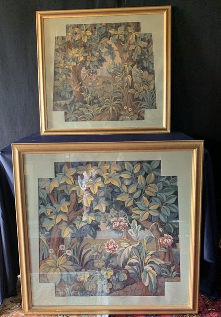 Paire De Cartons De Tapisserie D’aubusson-photo-3