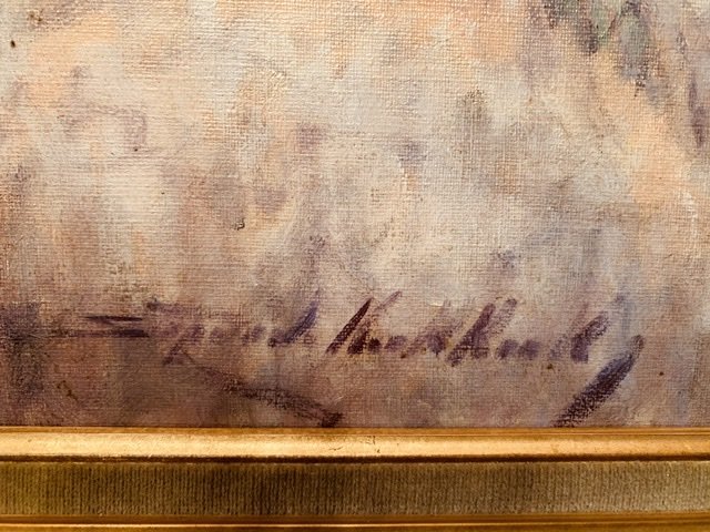 Huile Sur Toile.paysage Méditerranéen.-photo-2