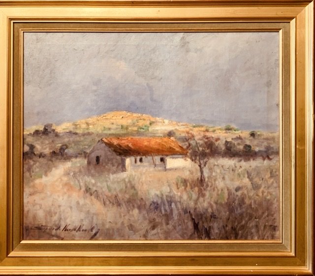 Oil On Canvas.mediterranean Landscape.