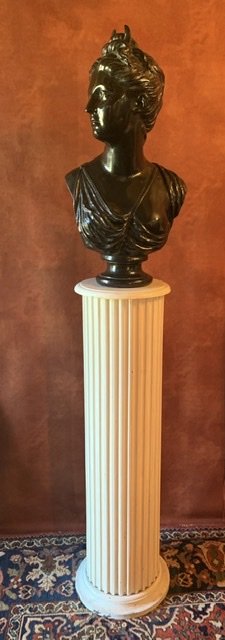 Bust Of Woman / Diane Huntress On Column.