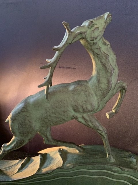 Art Deco Stylized Deer Statue-photo-3