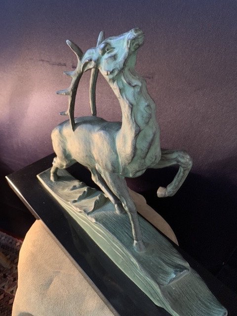 Art Deco Stylized Deer Statue-photo-2