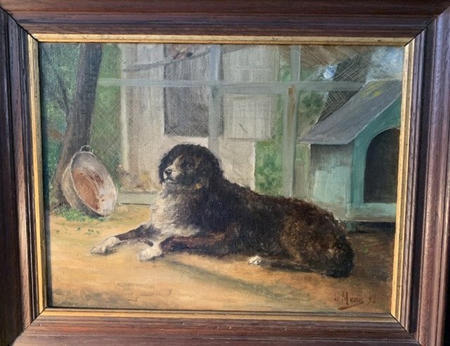 Tableau « le Chien à La Niche «  G.menu 1898.