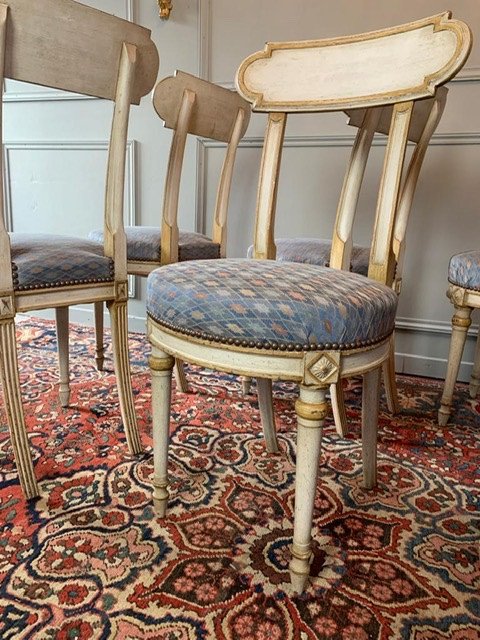 Suite Of Six Round Louis XVI Style Chairs-photo-2