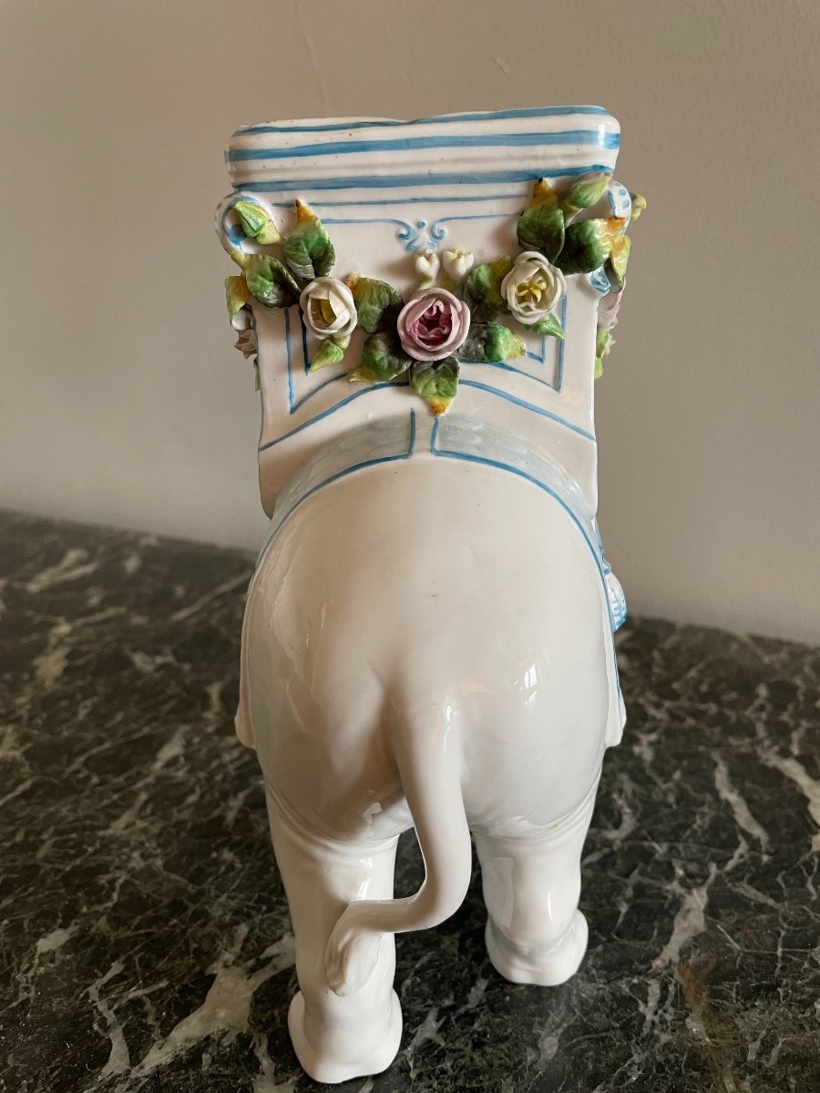 Nymphenburg Porcelain Elephant Vase Circa 1880-photo-1