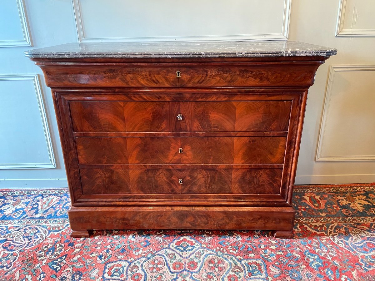 Louis Philippe Period Commode In Mahogany.