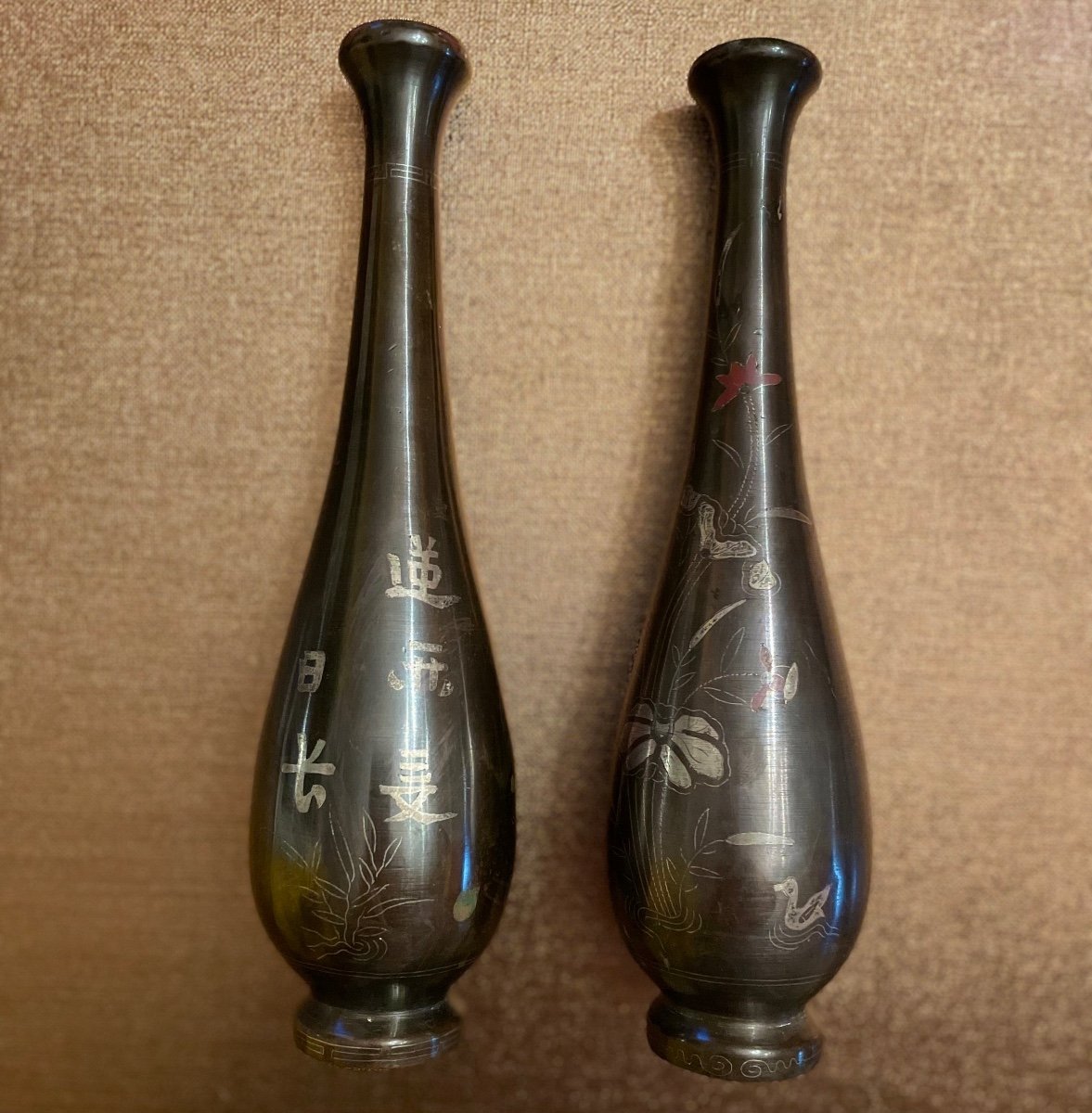 Paire De Vases Vietnamiens En Bronze. D’époque XIX ÈME. -photo-2