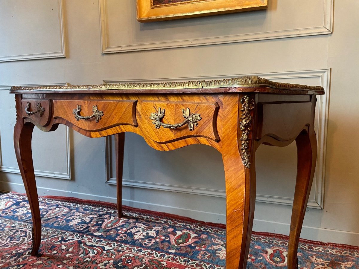 Louis XV Style Desk In Marquetry.-photo-3