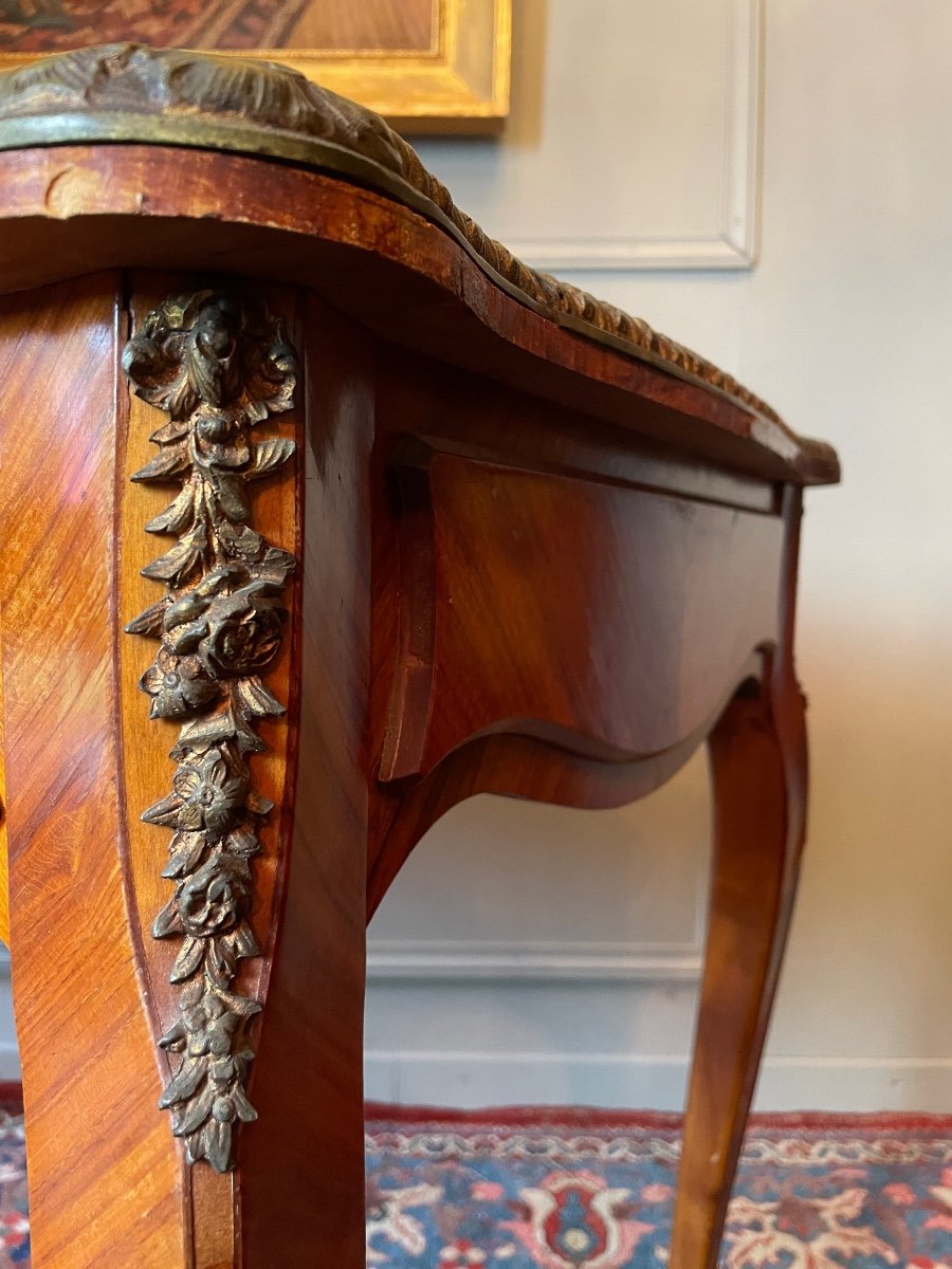 Louis XV Style Desk In Marquetry.-photo-4