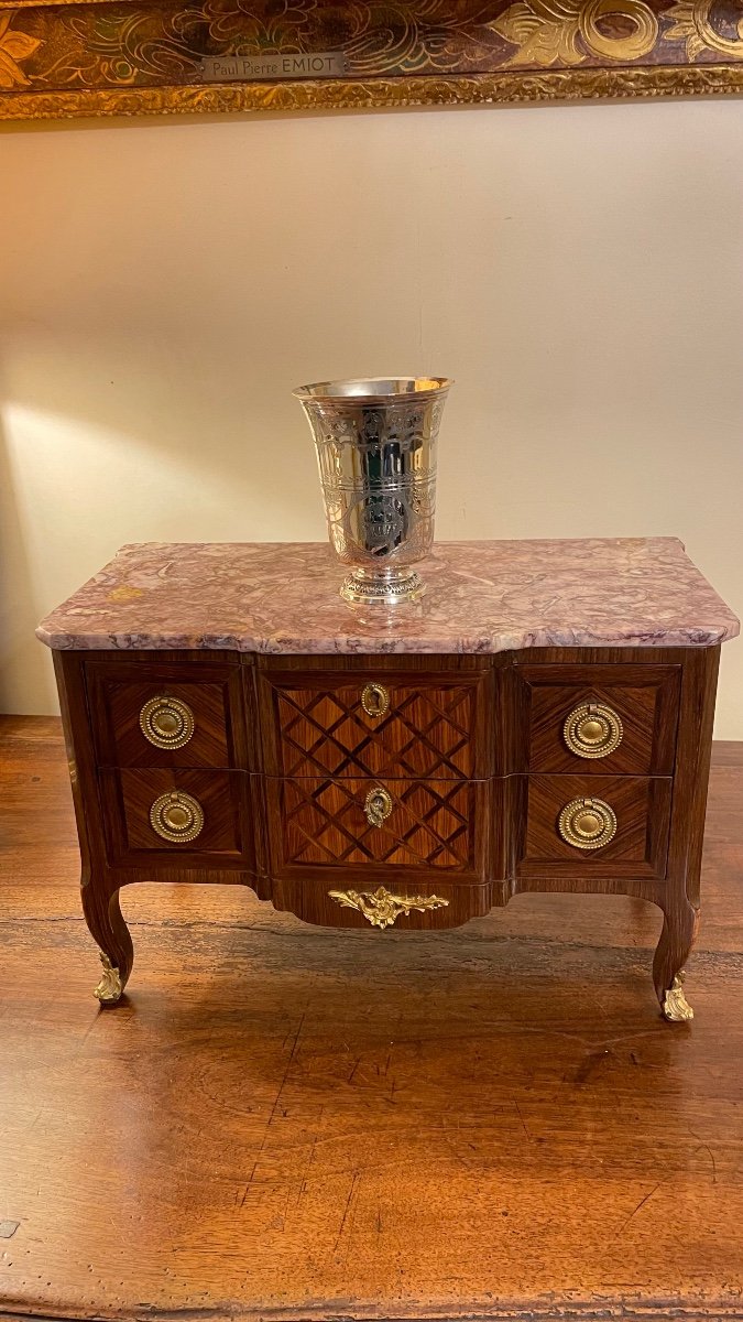 Commode Of Mastery In Marquetry Stamped C. Huot-photo-2