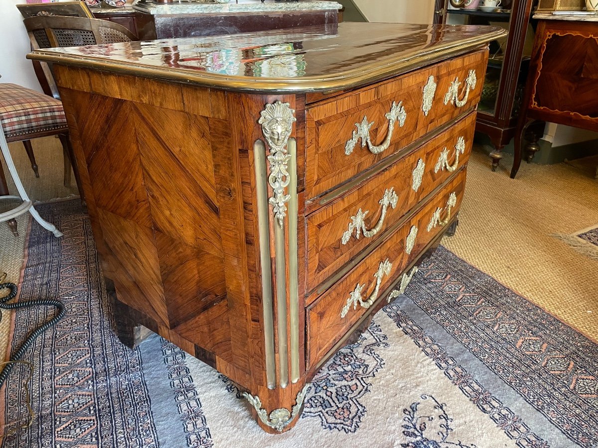 Regency Chest Of Drawers In Early XVIIIth Century Marquetry.-photo-2