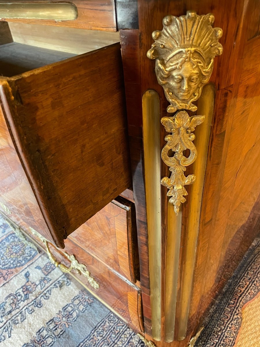 Regency Chest Of Drawers In Early XVIIIth Century Marquetry.-photo-2