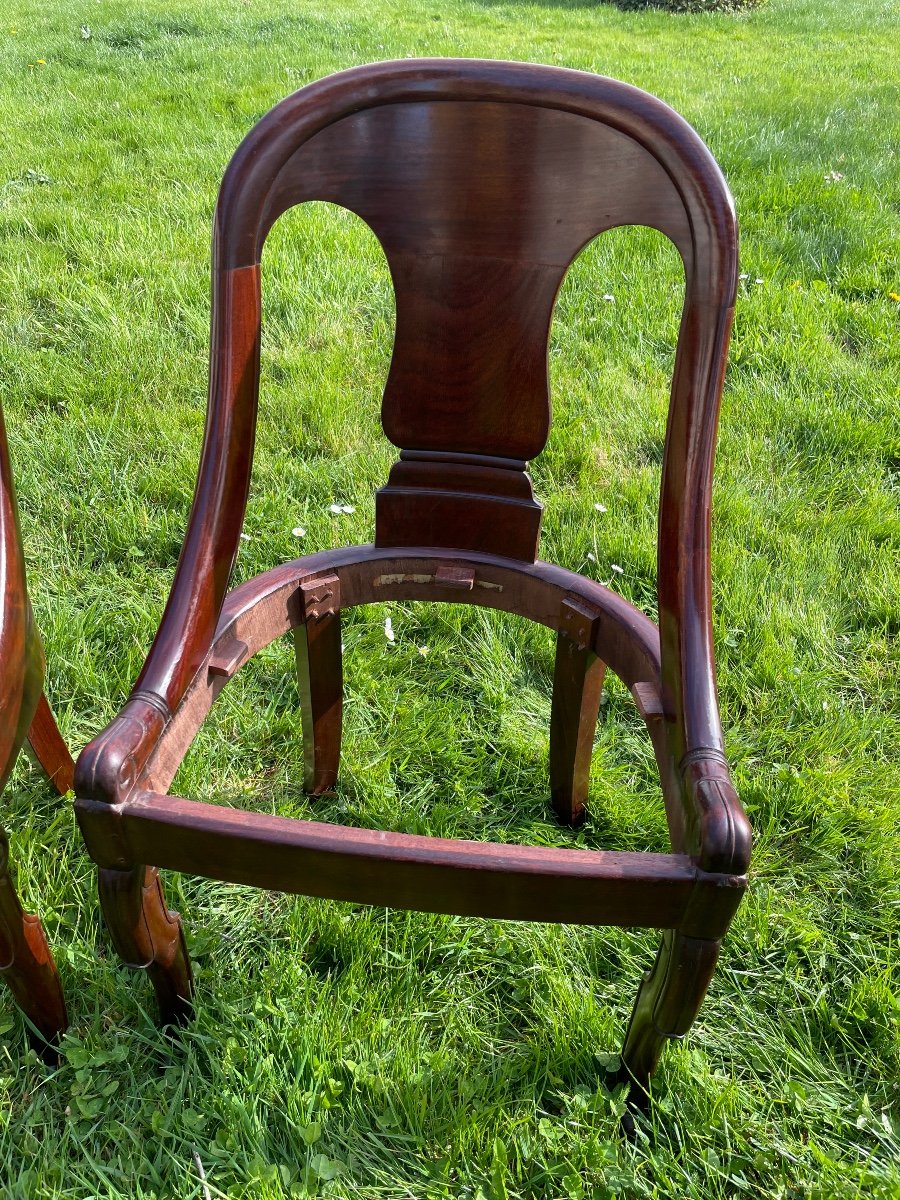 Suite Of Six Empire Style Mahogany Chairs.-photo-5