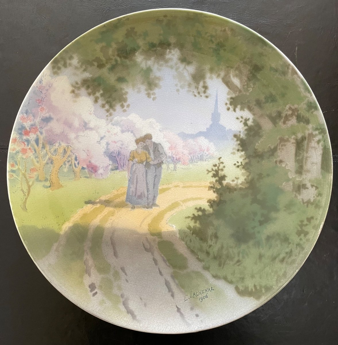 Large Ceramic Dish By Edmond Lachenal (1855-1948).