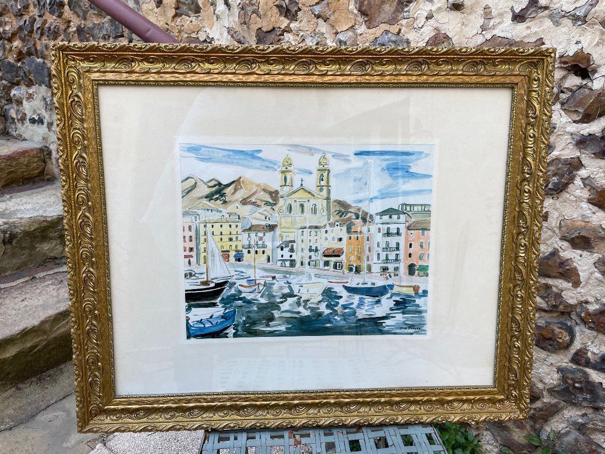 Yves Brayer Lithographie  «  Bastia 1978  « . 