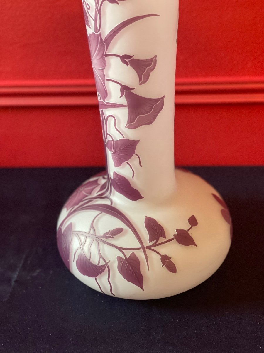 Large Glass Paste Vase, Art Nouveau Period. Signed "crystallerie De Pantin".-photo-2