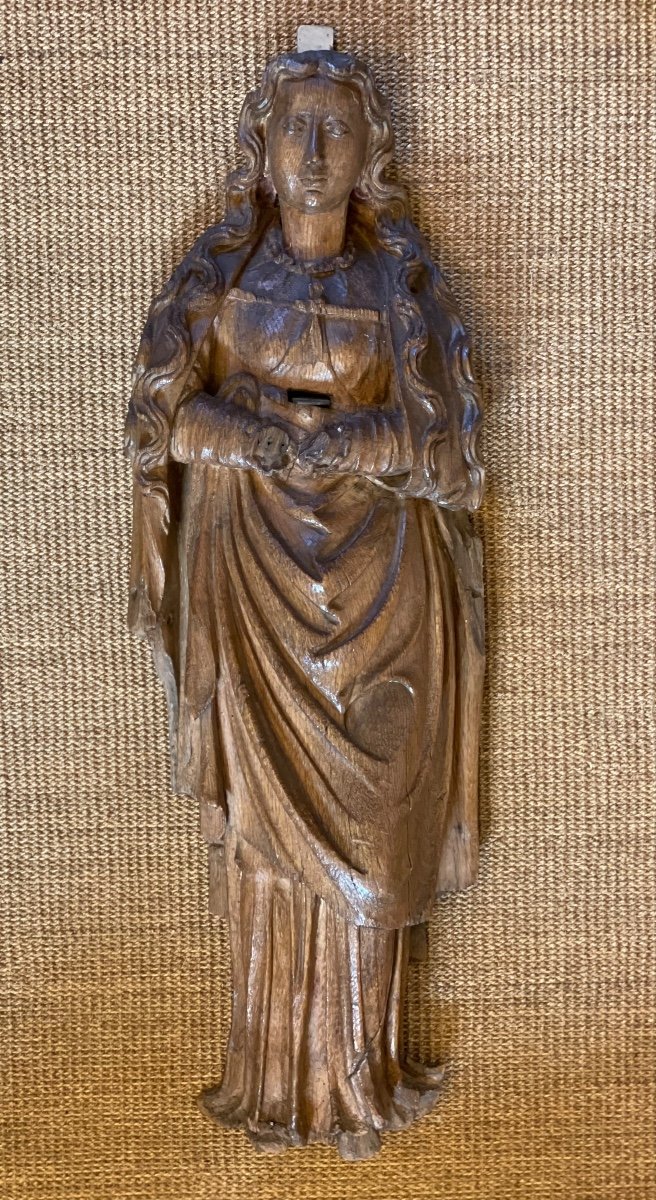Sainte Vierge.  Statue  religieuse  D’époque XVII ème. -photo-1