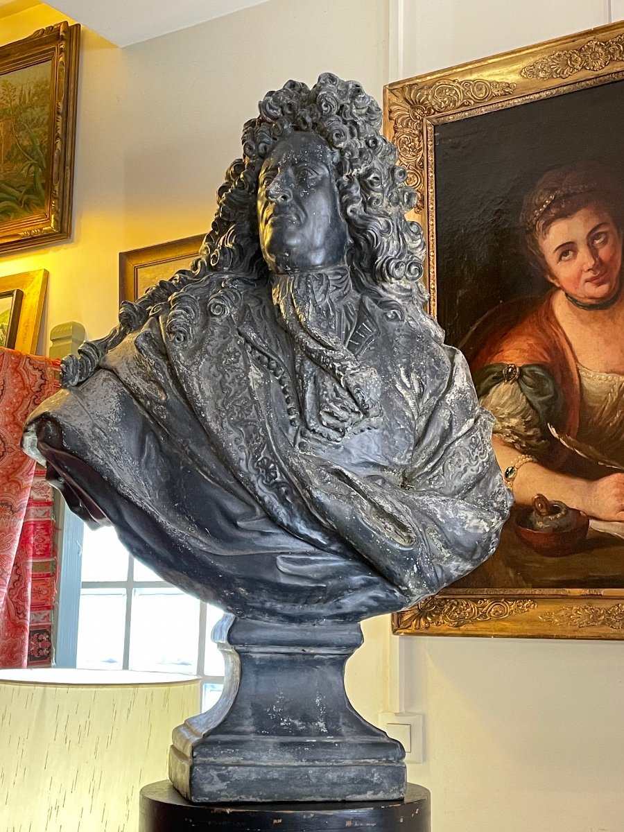Very Large Bust Of Louis XIV In Terracotta From The XIXth Century.