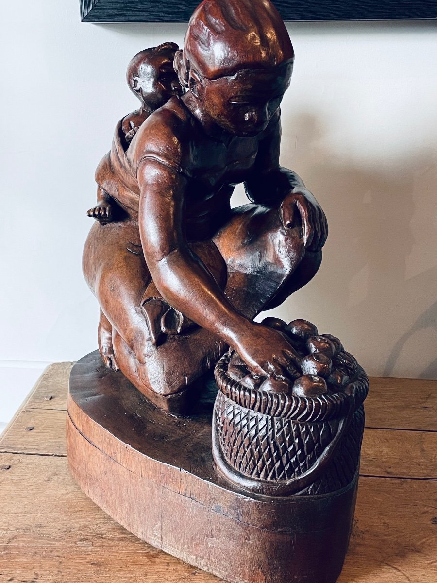 Sculpture En ébène Femme D’océanie Ou Tahitienne.-photo-2