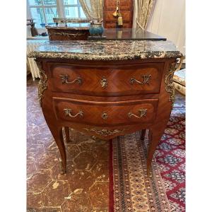Louis XV Style Commode In Marquetry.