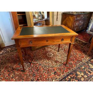 Louis XVI Style Flat Desk In Walnut. XIX Th.