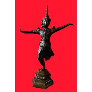Sculpture Bronze Danseuse Apsara Khmer Cambodge XIX ème. 