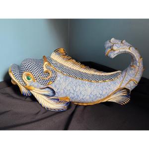 Giulia Mangani pour Ogetti Italie. Poisson porcelaine peinte à la main . 