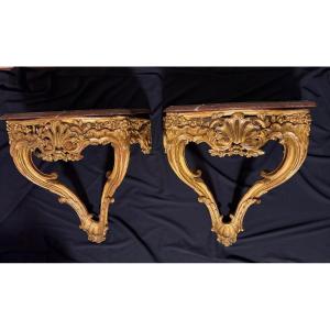 Paire de consoles d’applique d’époque Louis XV . XVIII ÈME. 