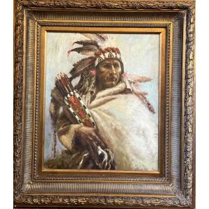Portrait Of A Great Indian Chief Attributed To Troy Denton.