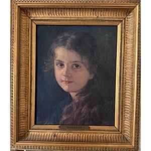 Ferdinand Schauss (1832–1916) Portrait Of A Young Girl.