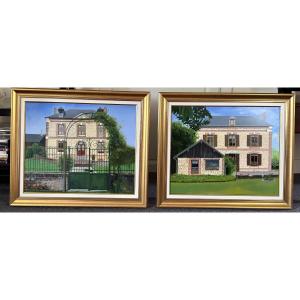 A Pair Of Portraits Of A House In Normandy. The Two Facades.