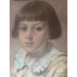 Pastel. Portrait Of A Young Boy, Circa 1900, By Edouard Van Esbroeck (1869–1949). 