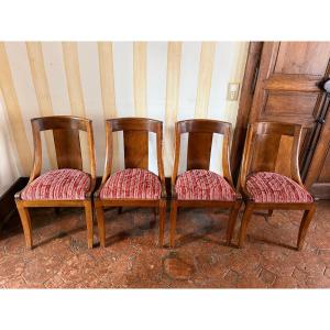 A Set Of Four Empire-style Mahogany Chairs.
