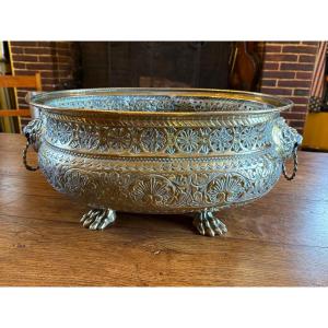19th-century Openwork Brass Planter.
