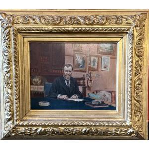 Marcel Meys (1886–1972) Portrait Of Maurice Meys At His Desk.